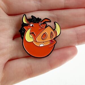 Pumbaa Inspired Warthog Enamel Pin Cute Cartoon Safari Lapel Badge